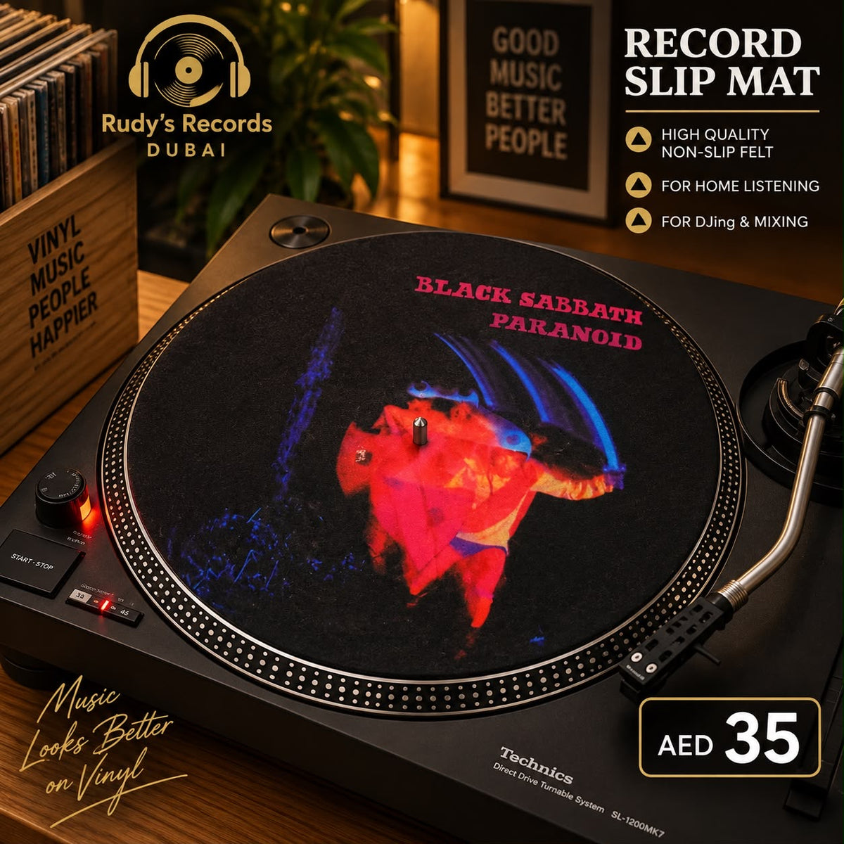 Black Sabbath Record Slip Mat